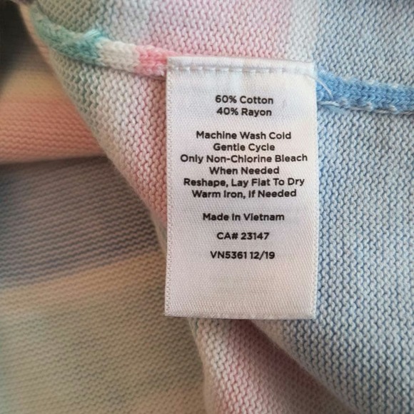 Talbots 3/4 Sleeve Cardigan Wmn's Sz 1XP Multicolor Striped Button up Sweater - Picture 10 of 11